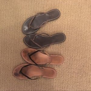 Lot of 2 J. Crew High End Flip Flop Sandals Sz 8/9